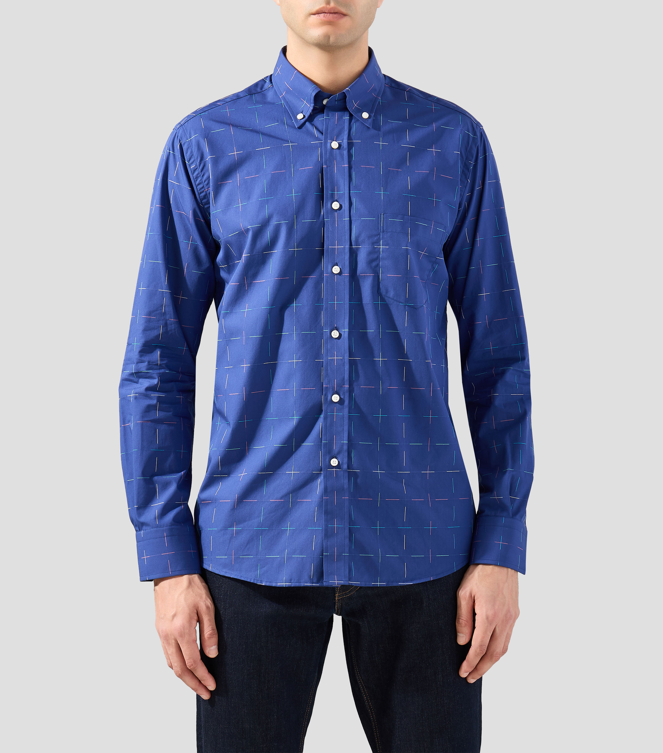 Camisa estampada manga larga Hombre